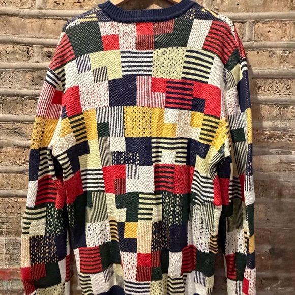 Patchwork Crewneck Sweater for Men - Picture 2 of 3